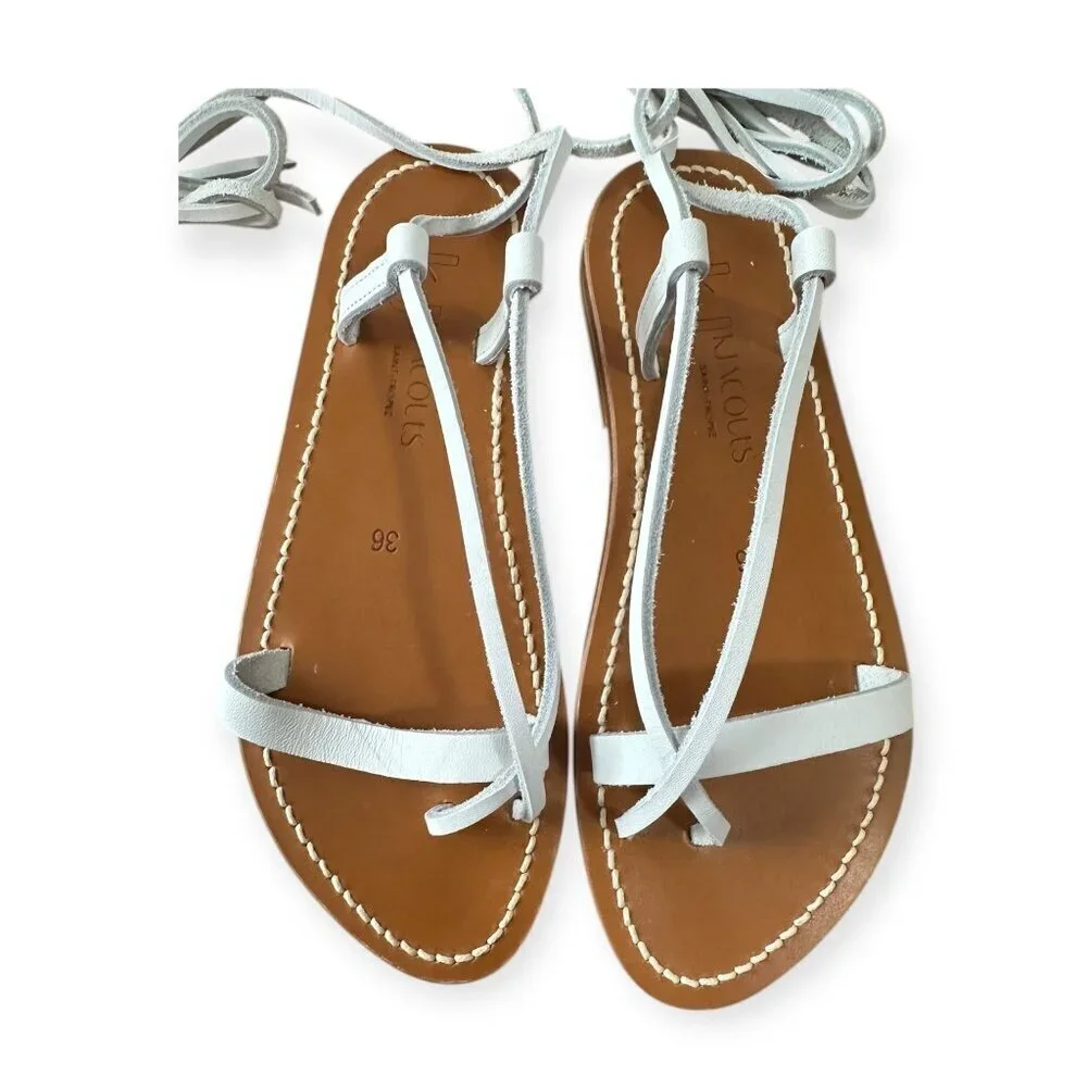K JACQUES St Tropez‎ Venise Flip-Flops in Gold Leather, Size 36 EU
